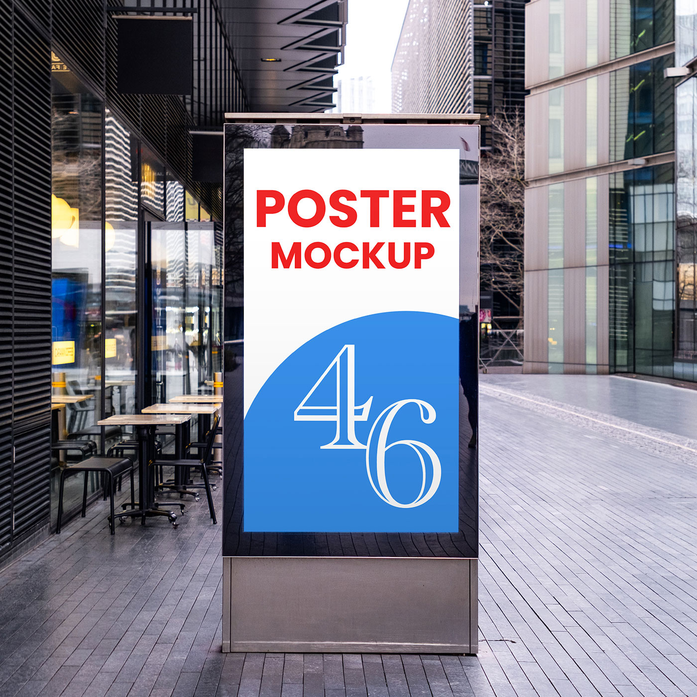 Free Citylight Between Buildings Mockup PSD Template