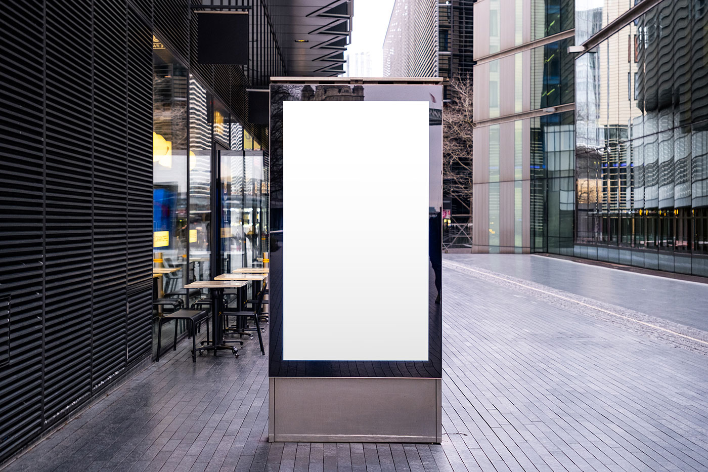 Free Citylight Between Buildings Mockup PSD Template