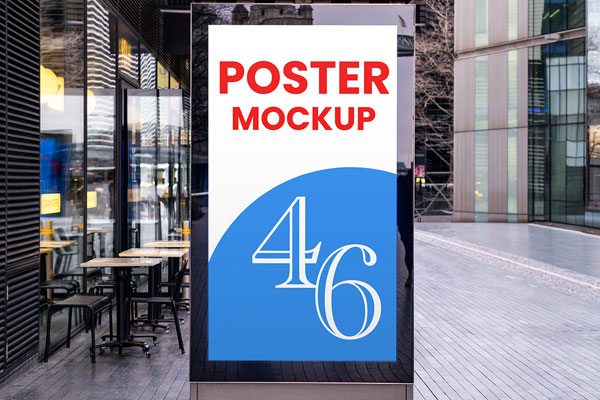 Free Citylight Between Buildings Mockup PSD Template