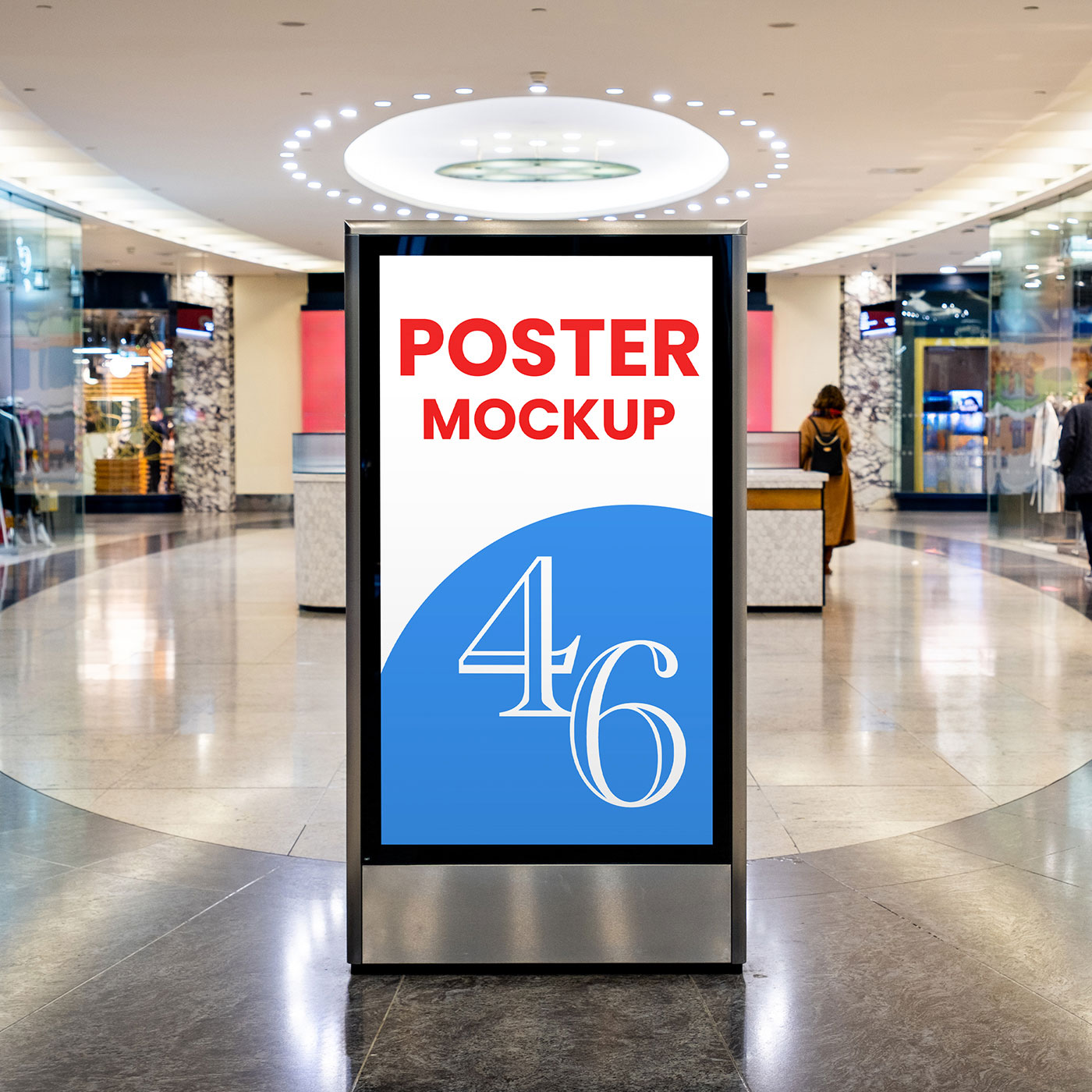 Free Citylight in City Mall Mockup PSD Template