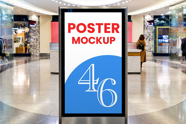 Free Citylight in City Mall Mockup PSD Template