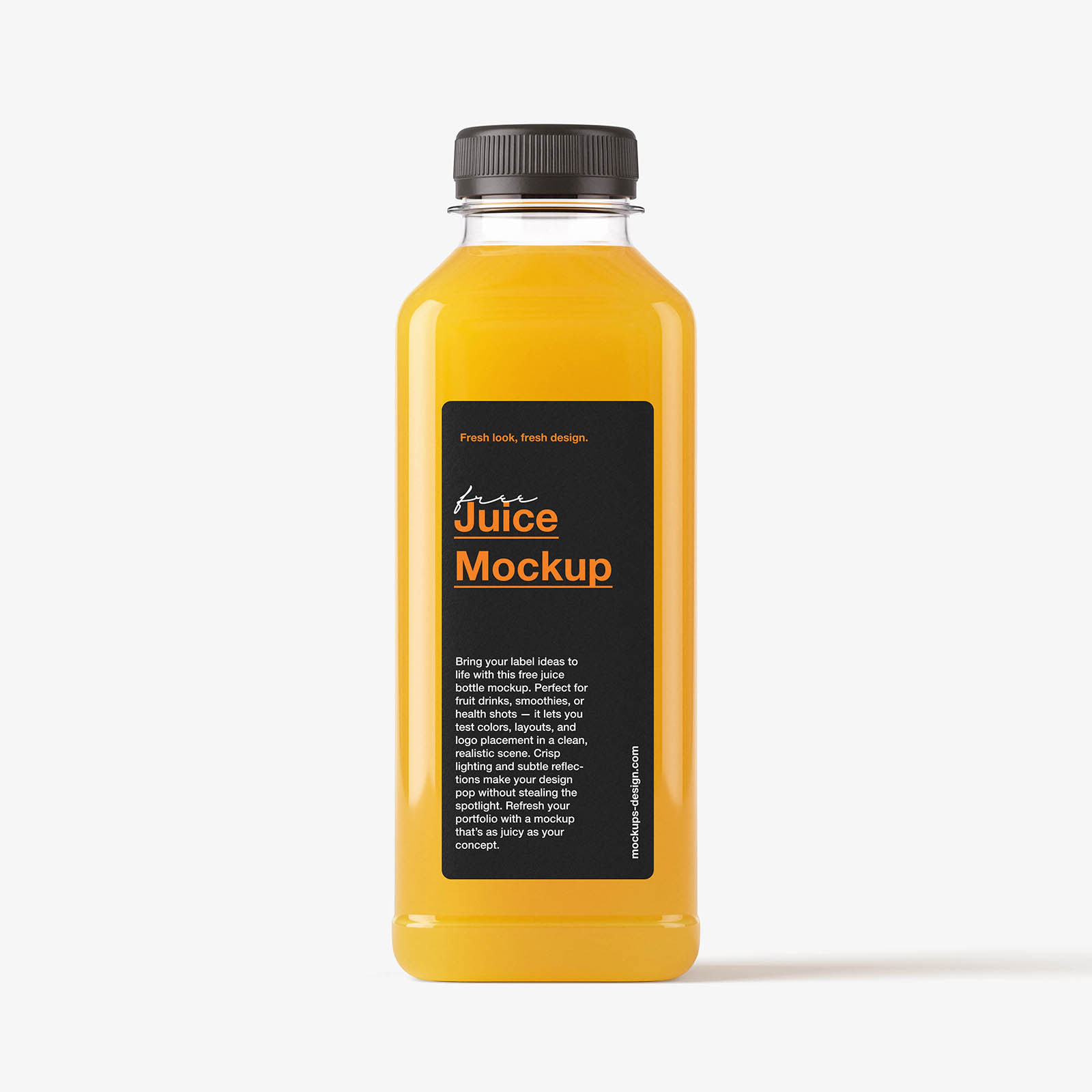 Free Clear Juice Bottle Mockup PSD Template
