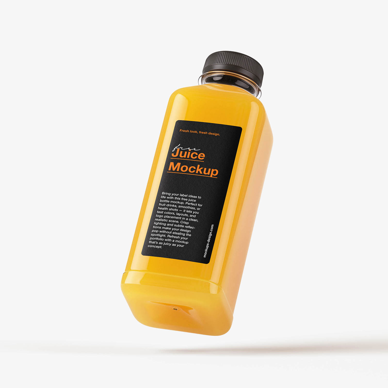 Free Clear Juice Bottle Mockup PSD Template