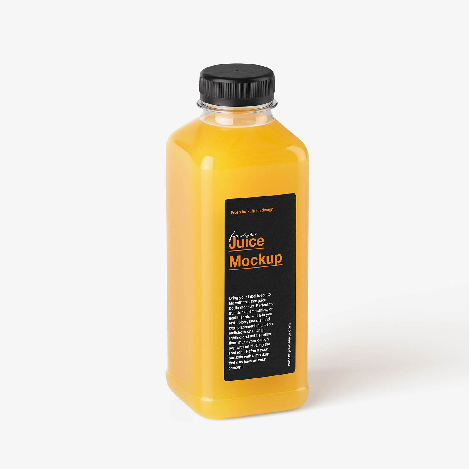 Free Clear Juice Bottle Mockup PSD Template