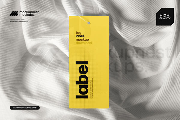 Free Clothing Tag Mockup PSD Template