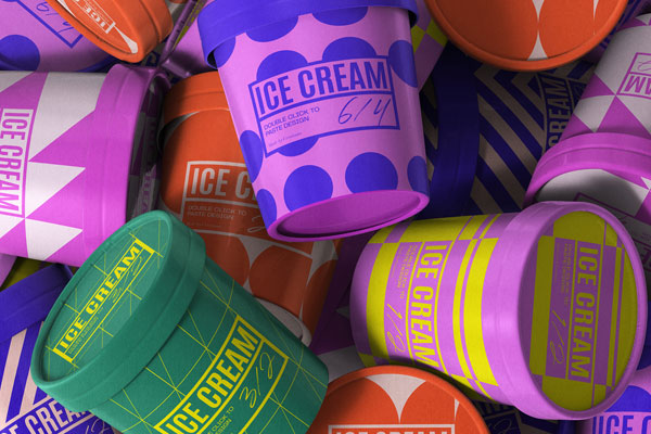 Free Colory Ice Cream Cup Mockups PSD Template