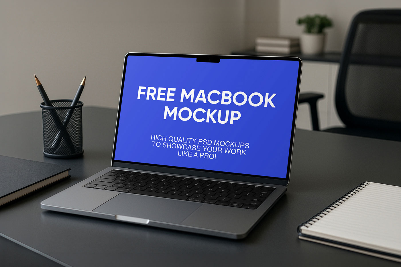 Free Corporate MacBook Mockup PSD Template
