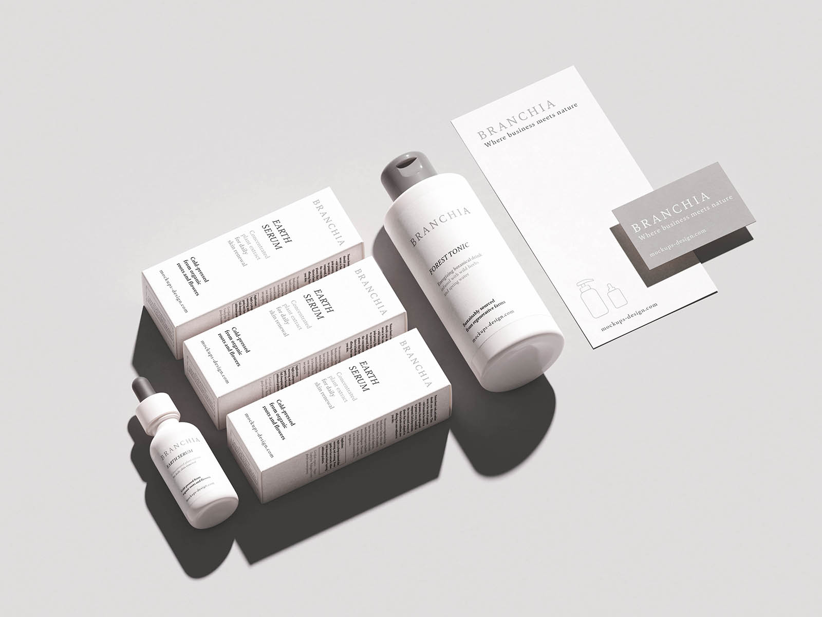 Free Cosmetic Brand Identity Mockup PSD Template