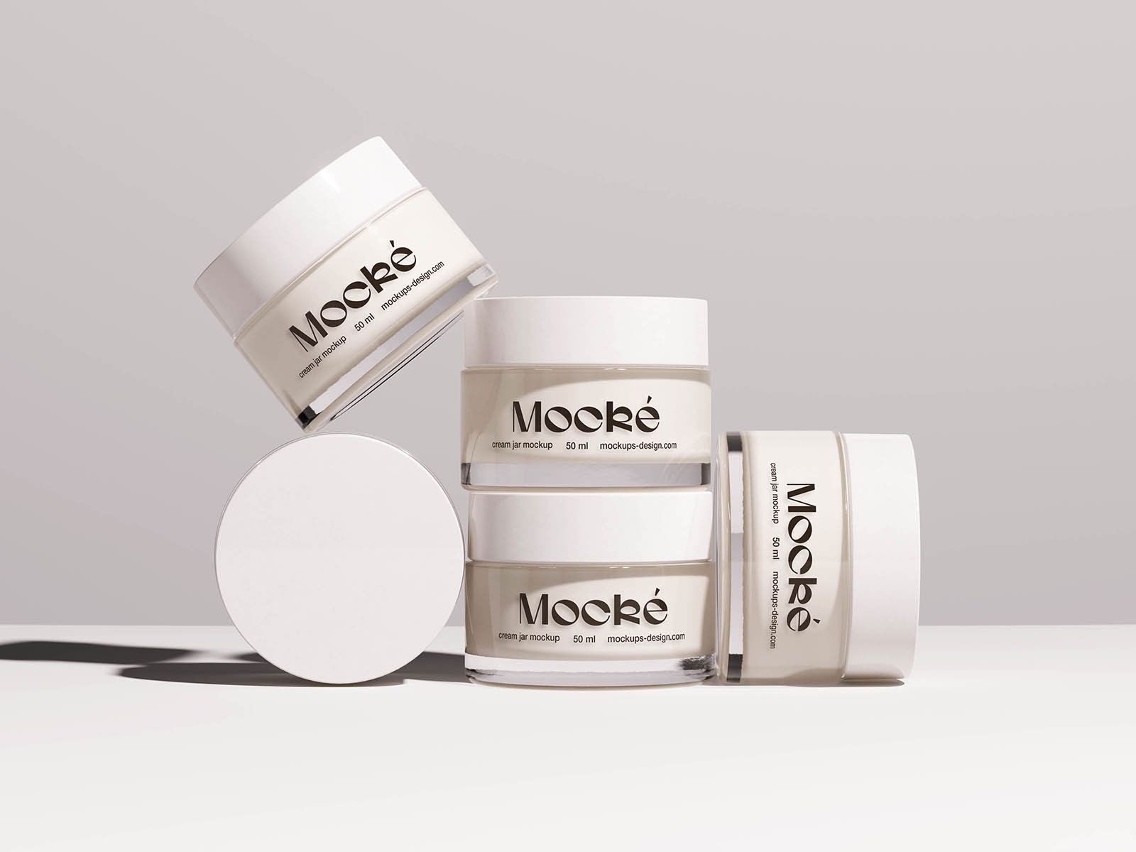 Free Cosmetic Jar Mockups Set PSD Template