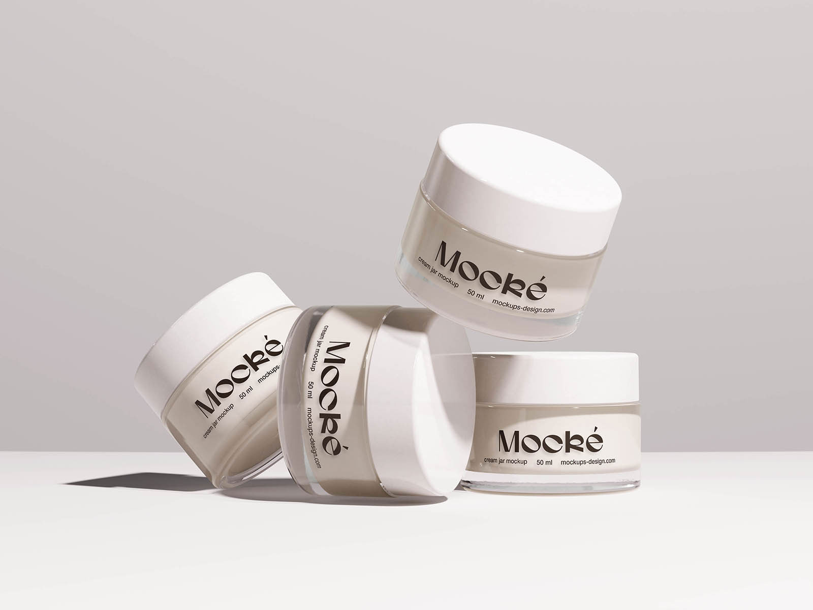 Free Cosmetic Jar Mockups Set PSD Template