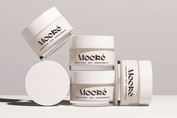 Free Cosmetic Jar Mockups Set PSD Template