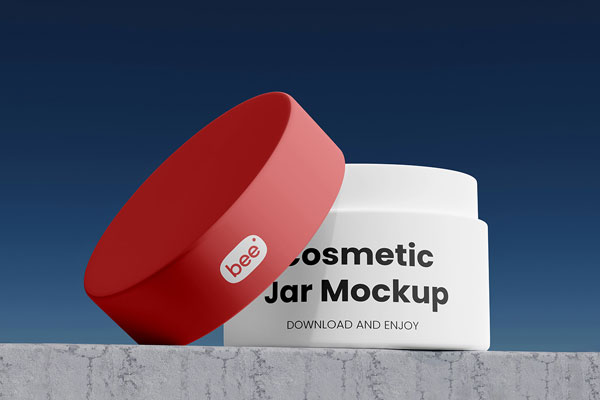 Free Cosmetic Packaging Jar Mockup PSD Template