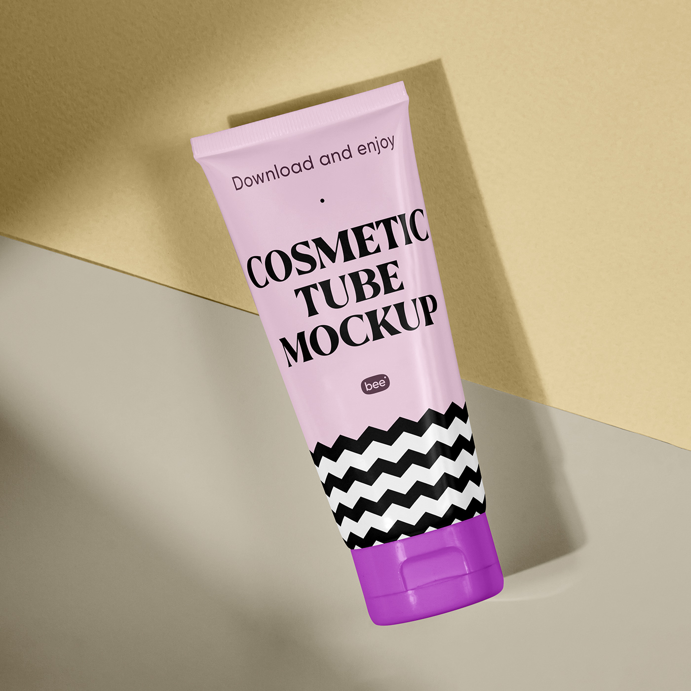 Free Cosmetic Tube Lying Mockup PSD Template