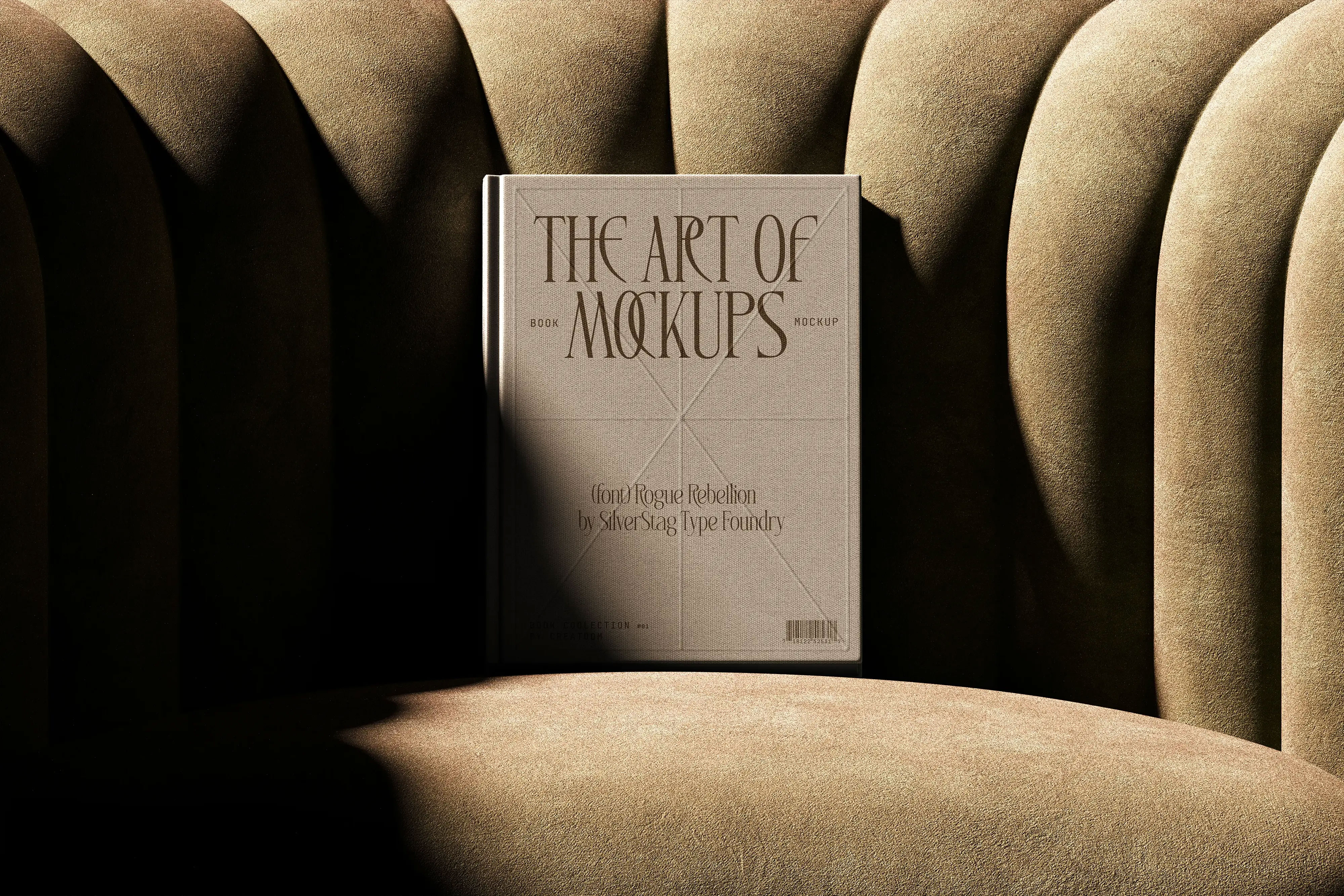 Free Cover Book Mockup on Armchair PSD Template