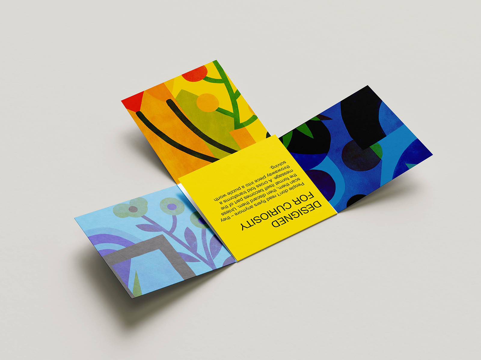 Free Cross Folded Flyer Mockup PSD Template