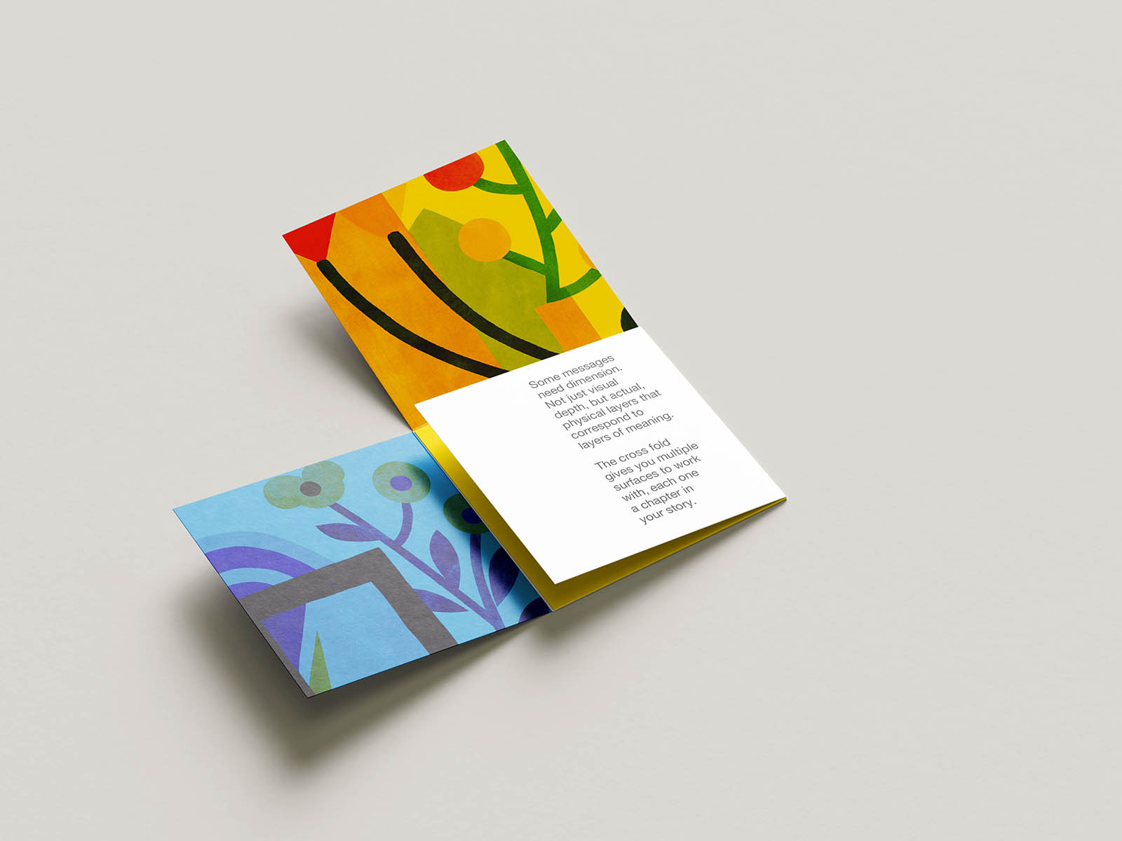 Free Cross Folded Flyer Mockup PSD Template