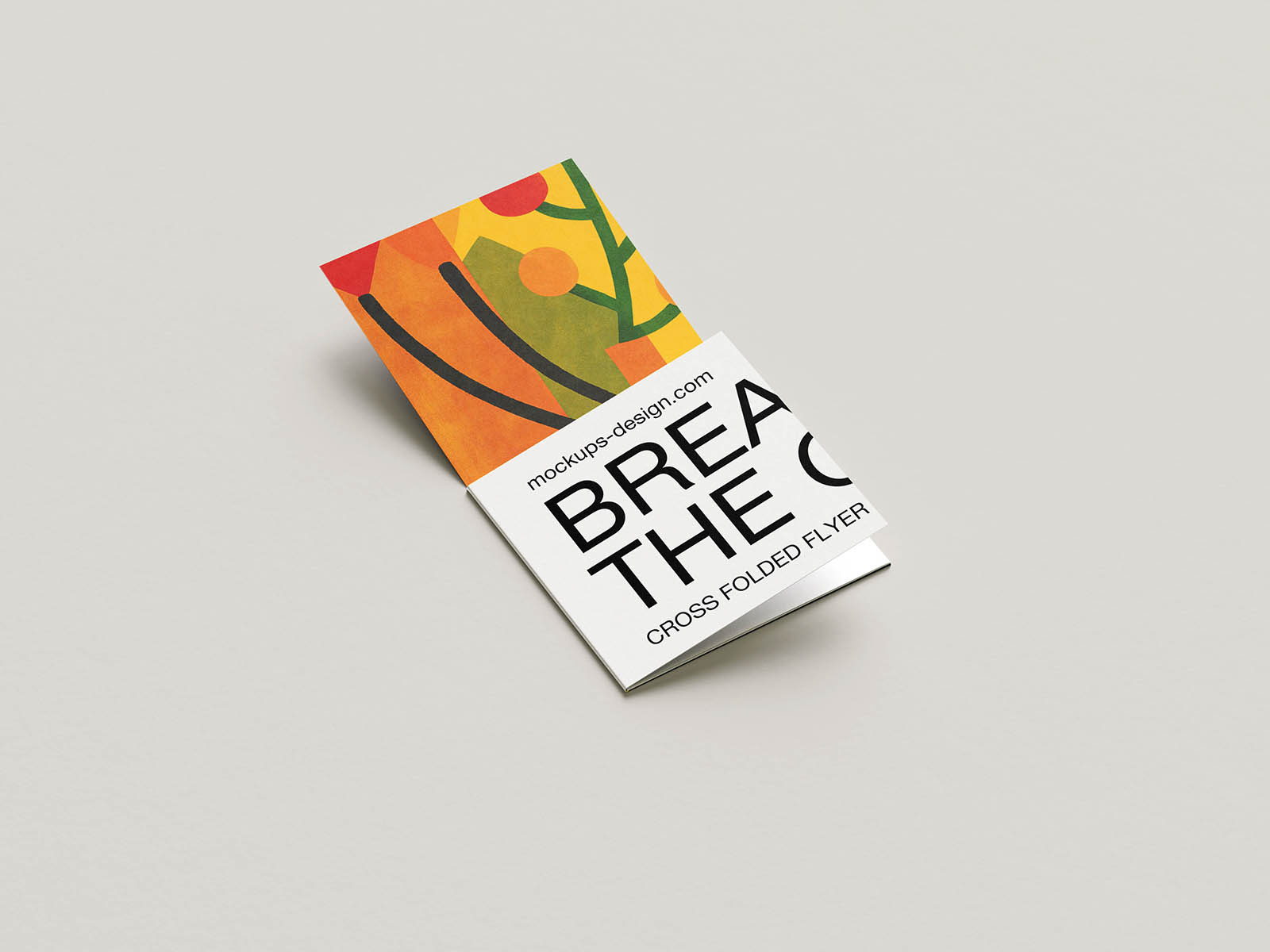 Free Cross Folded Flyer Mockup PSD Template
