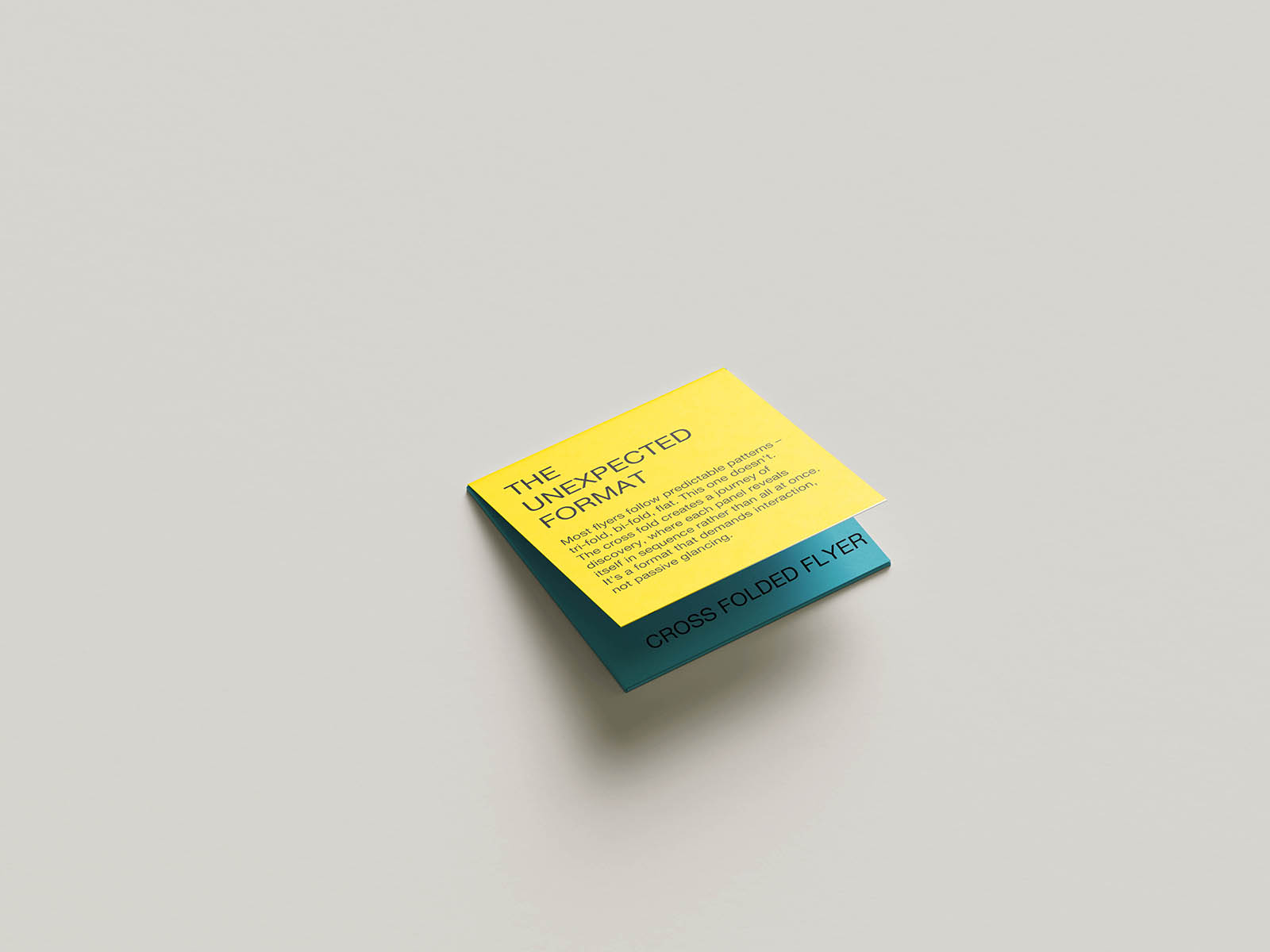 Free Cross Folded Flyer Mockup PSD Template