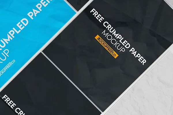 Free Crumpled Paper Mockup PSD Template