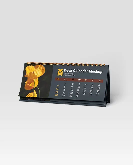 Free Desk Calendar Mockup PSD Template