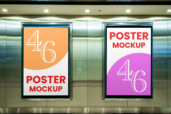 Free Double Citylight Mockup PSD Template
