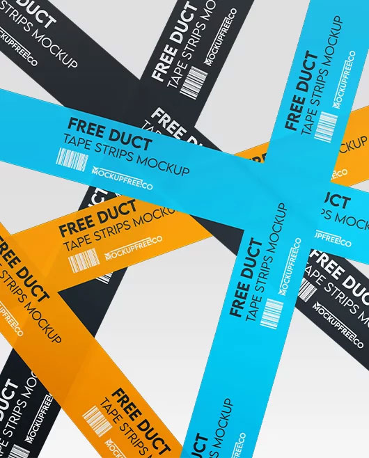 Free Duct Tape Strips Mockup PSD Template