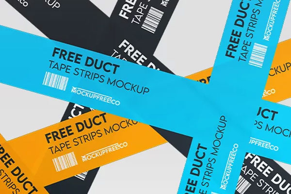 Free Duct Tape Strips Mockup PSD Template
