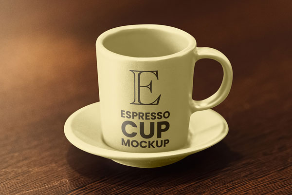 Free Espresso Cup Mockup PSD Template
