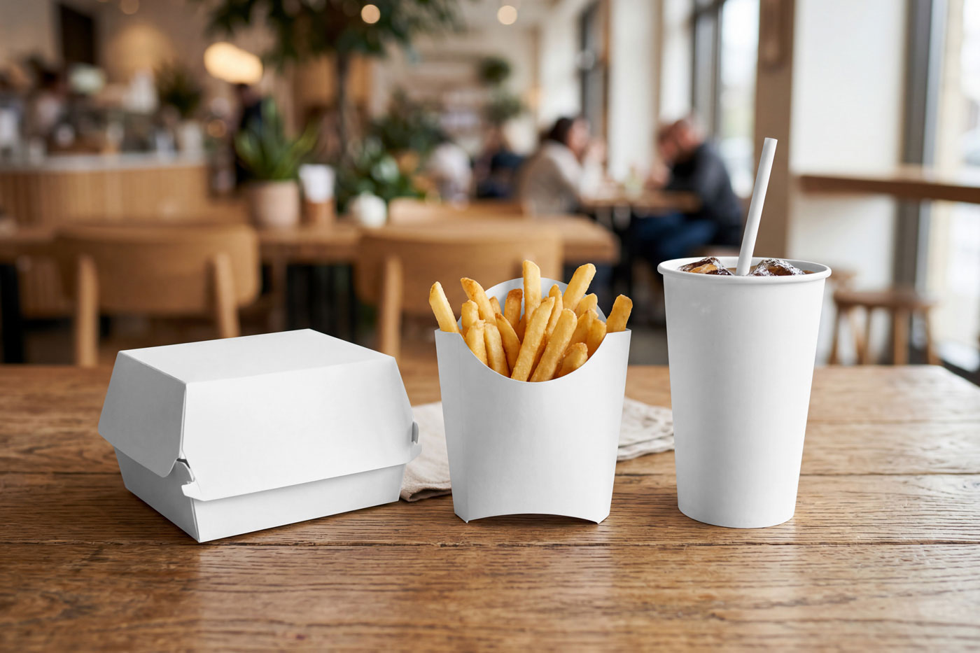 Free Fast Food Set Mockup PSD Template