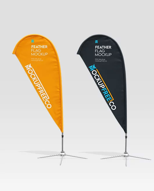 Free Feather Flag Mockup PSD Template