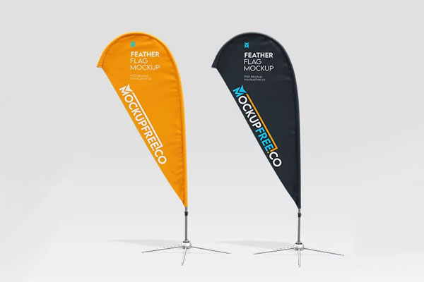 Free Feather Flag Mockup PSD Template