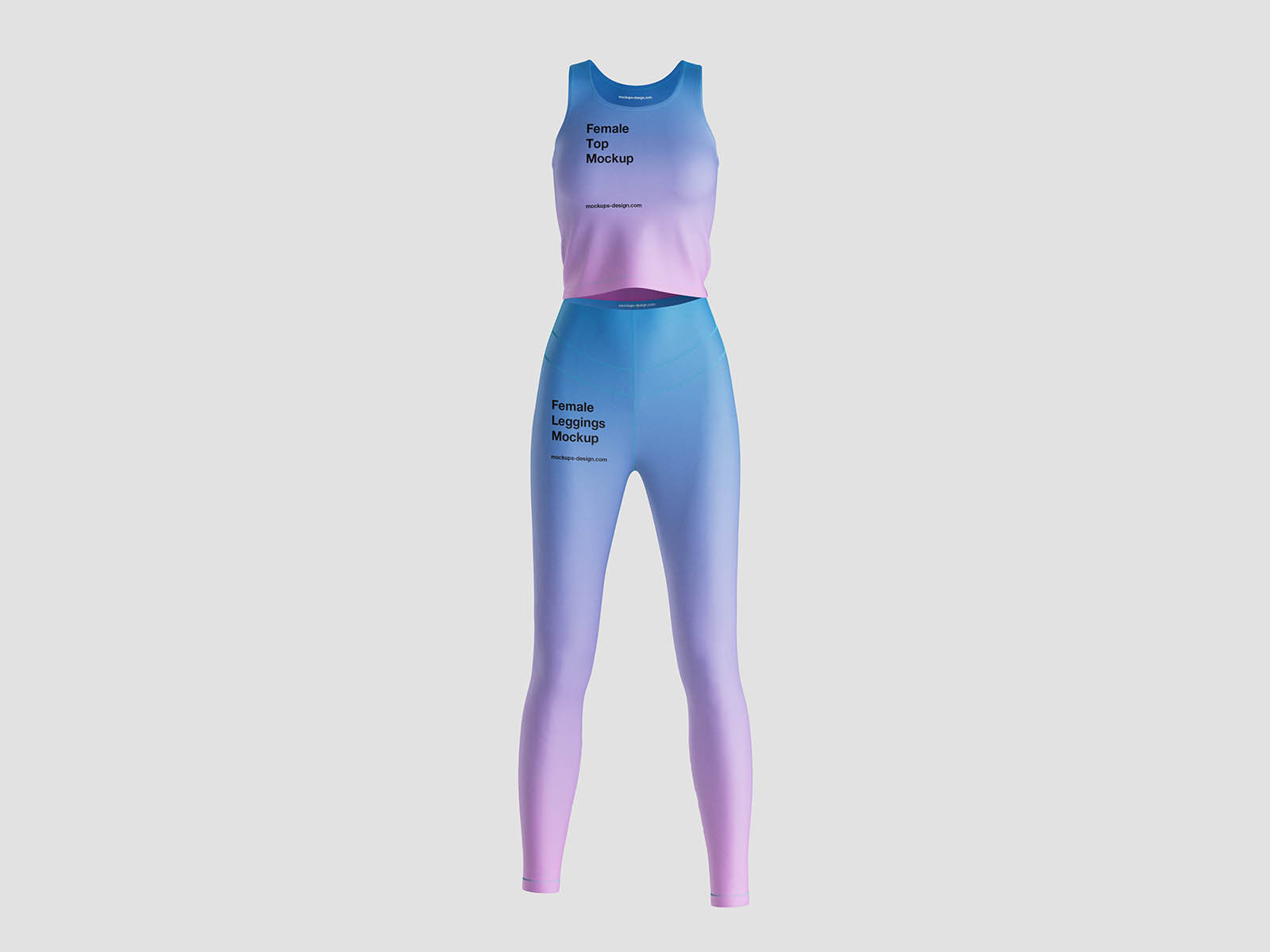 Free Female Top and Leggings Mockup PSD Template