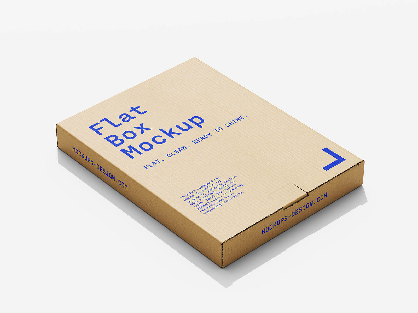 Free Flat Cardboard Box Mockup PSD Template