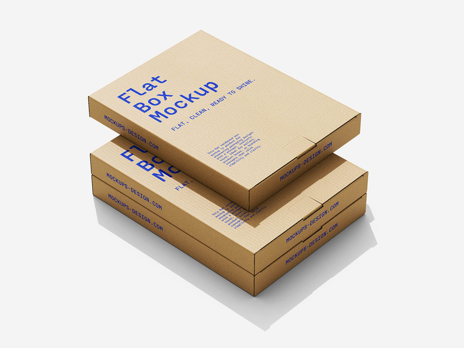 Free Flat Cardboard Box Mockup PSD Template
