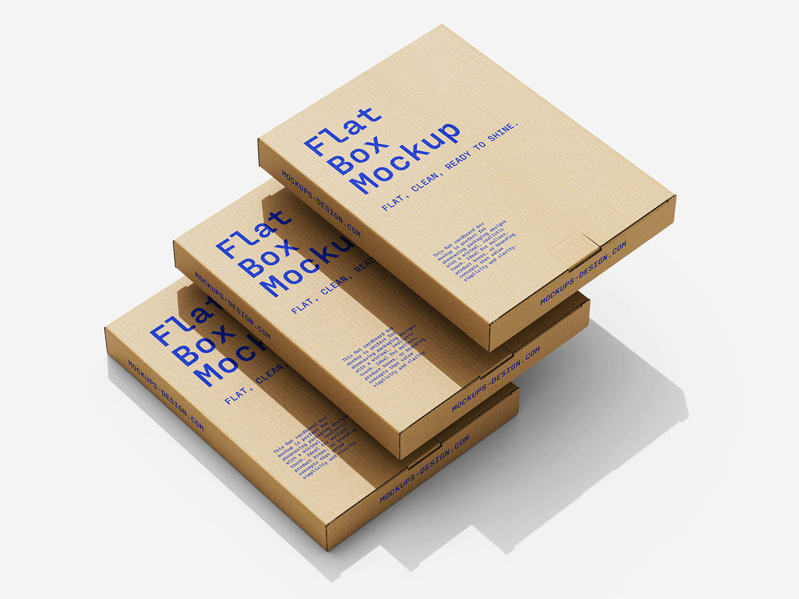 Free Flat Cardboard Box Mockup PSD Template