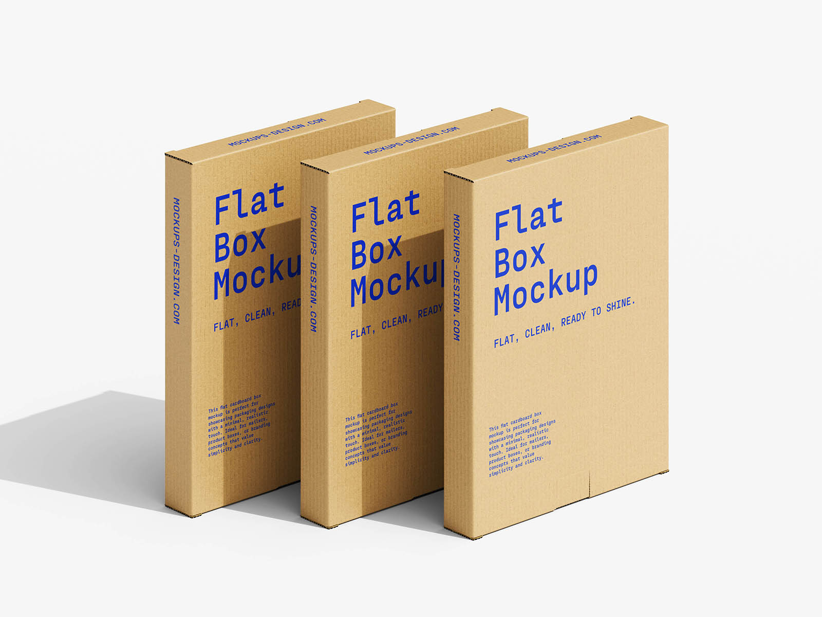 Free Flat Cardboard Box Mockup PSD Template