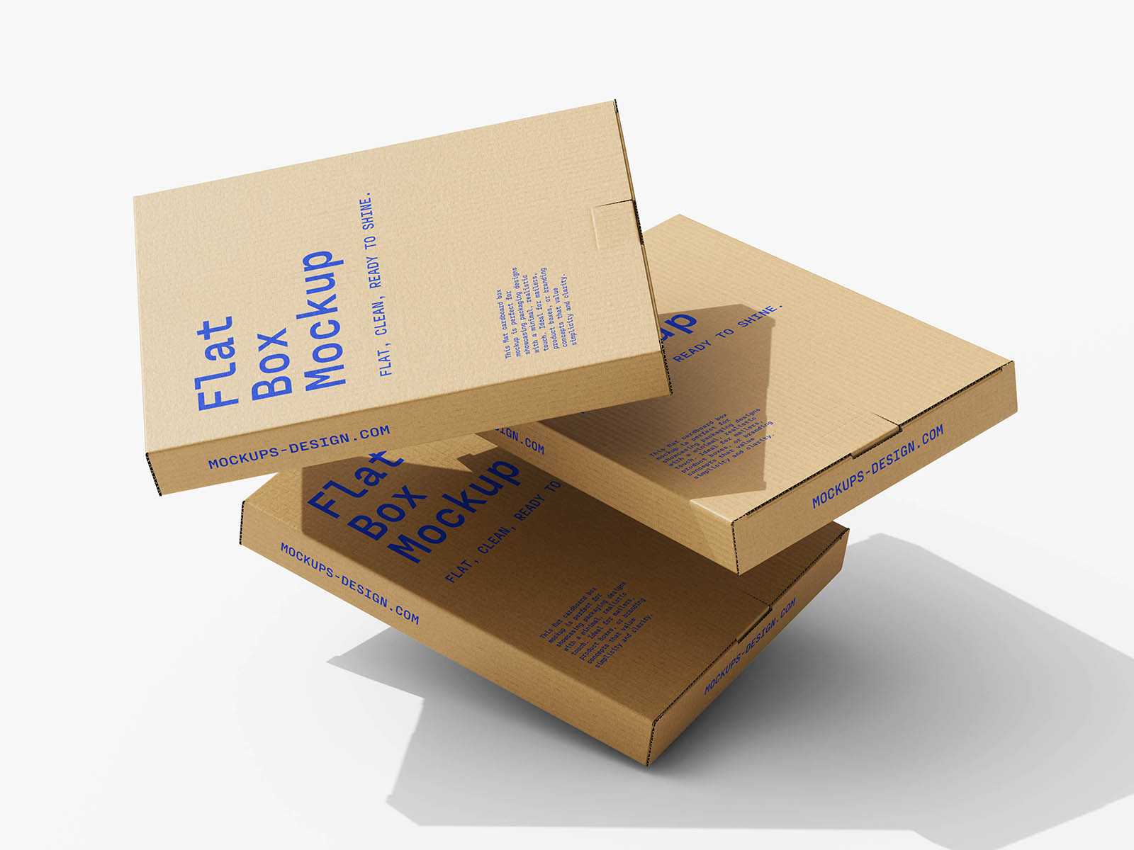 Free Flat Cardboard Box Mockup PSD Template