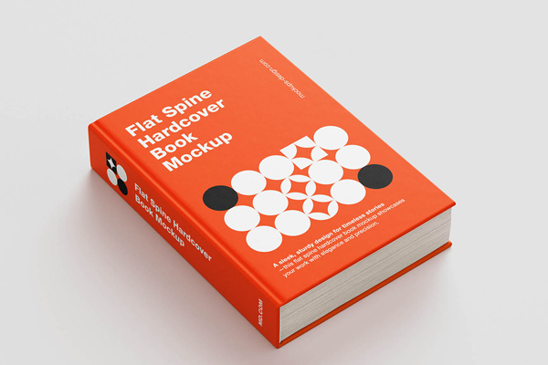 Free Flat Spine Hardcover Book Mockups PSD Template