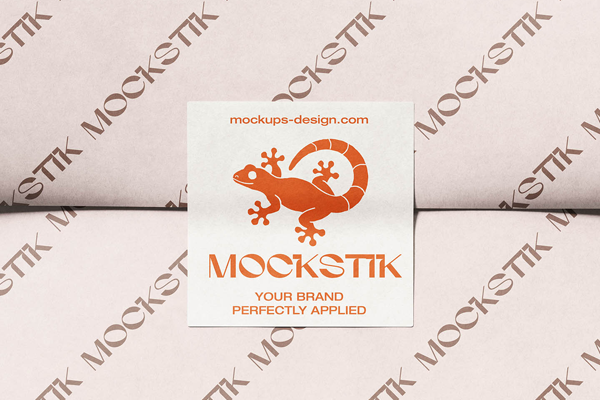 Free Flat Square Sticker Mockup PSD Template