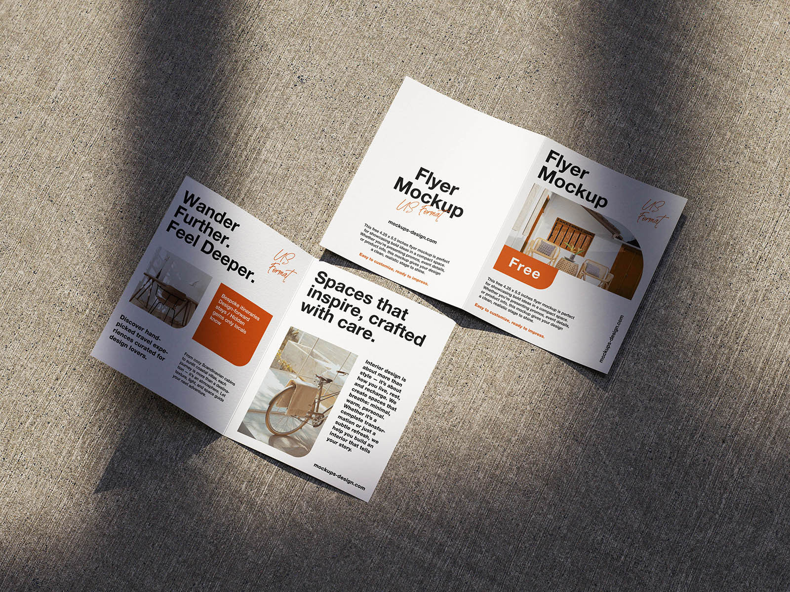 Free Folded US Format Flyer Mockup PSD Template