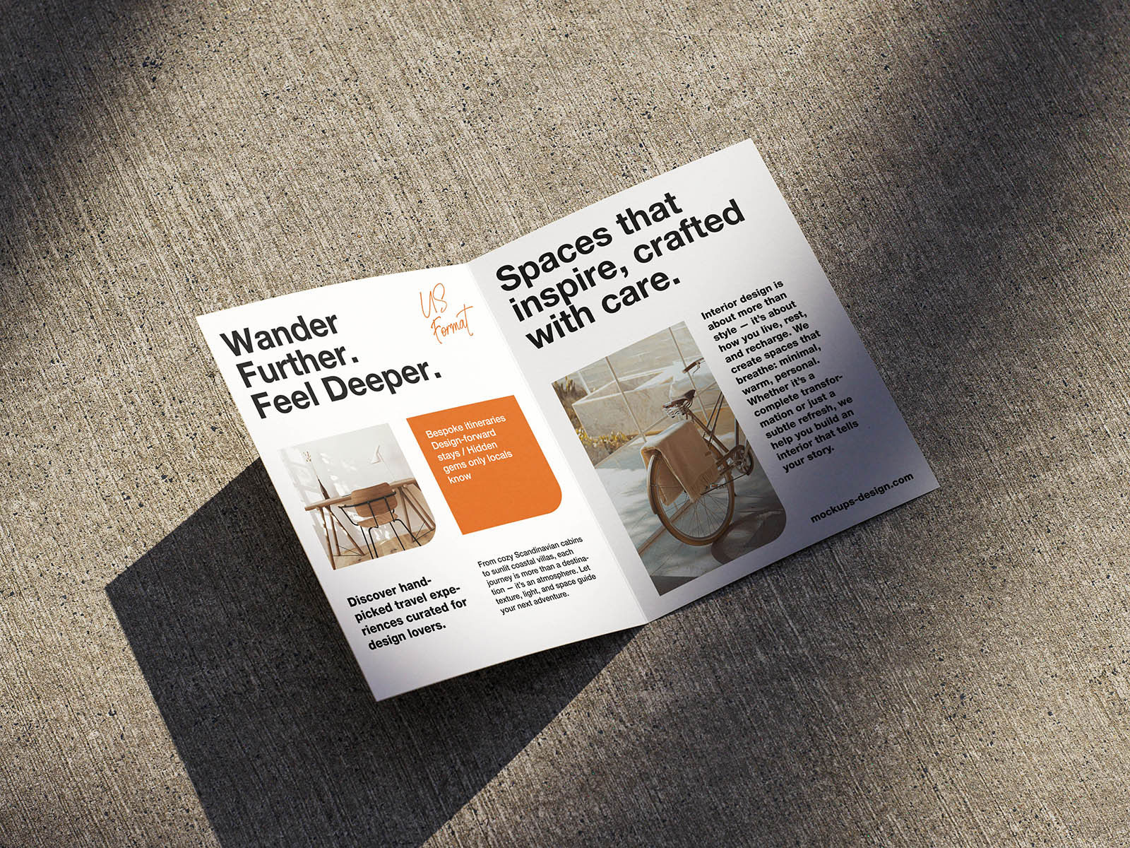Free Folded US Format Flyer Mockup PSD Template