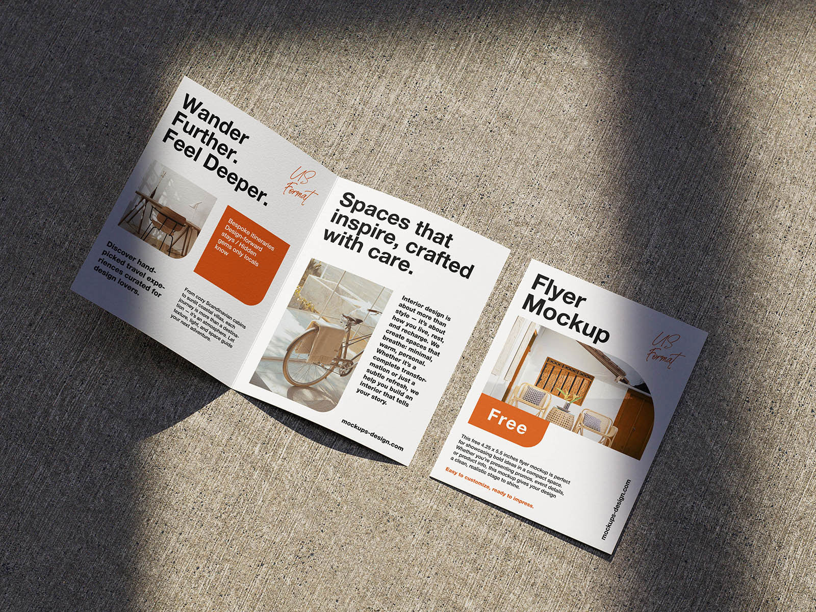 Free Folded US Format Flyer Mockup PSD Template