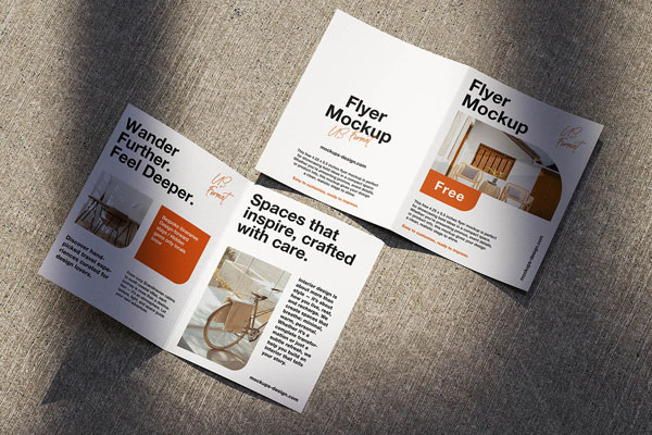 Free Folded US Format Flyer Mockup PSD Template