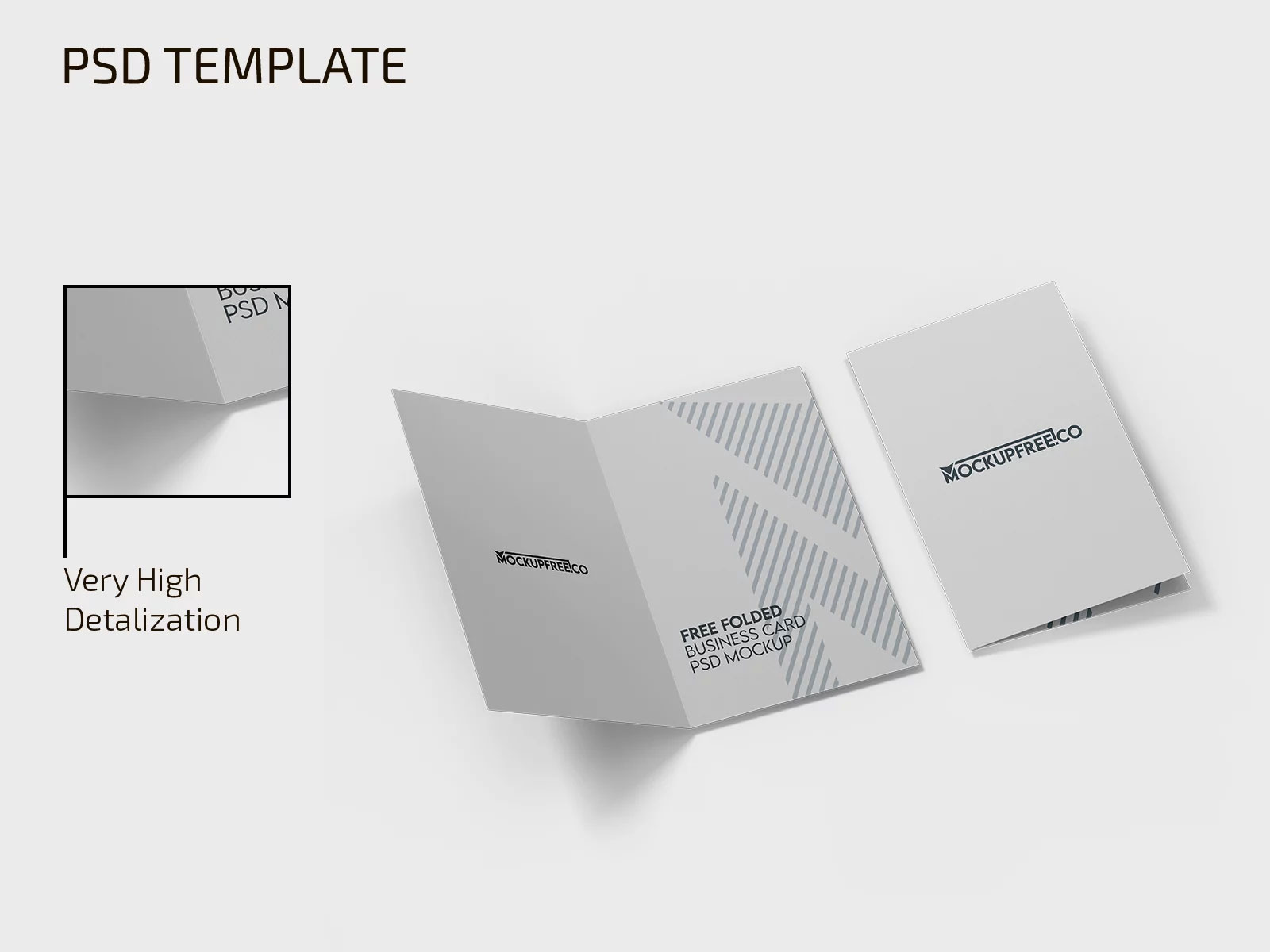 Free Folded Vertical Business Card Mockup PSD Template