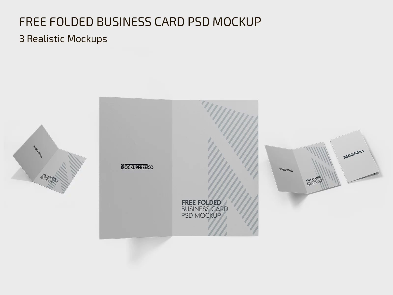 Free Folded Vertical Business Card Mockup PSD Template