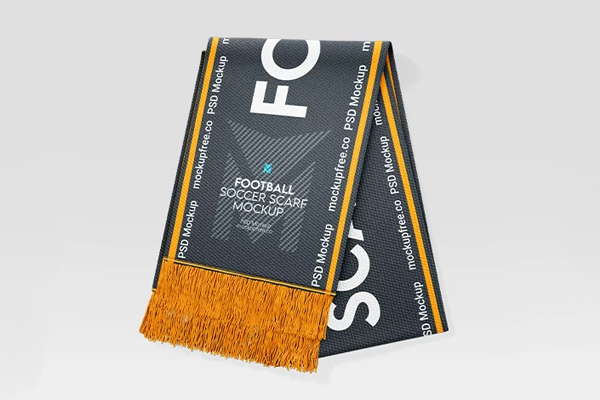 Free Football Soccer Scarf Mockup PSD Template