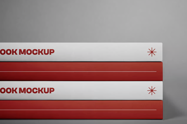 Free Four Book Mockups PSD Template