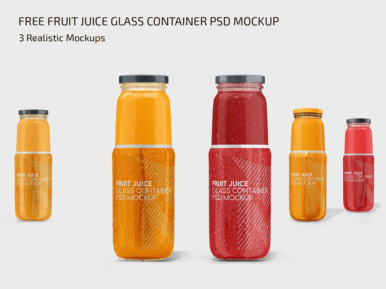 Free Fruit Juice Glass Container Mockup PSD Template