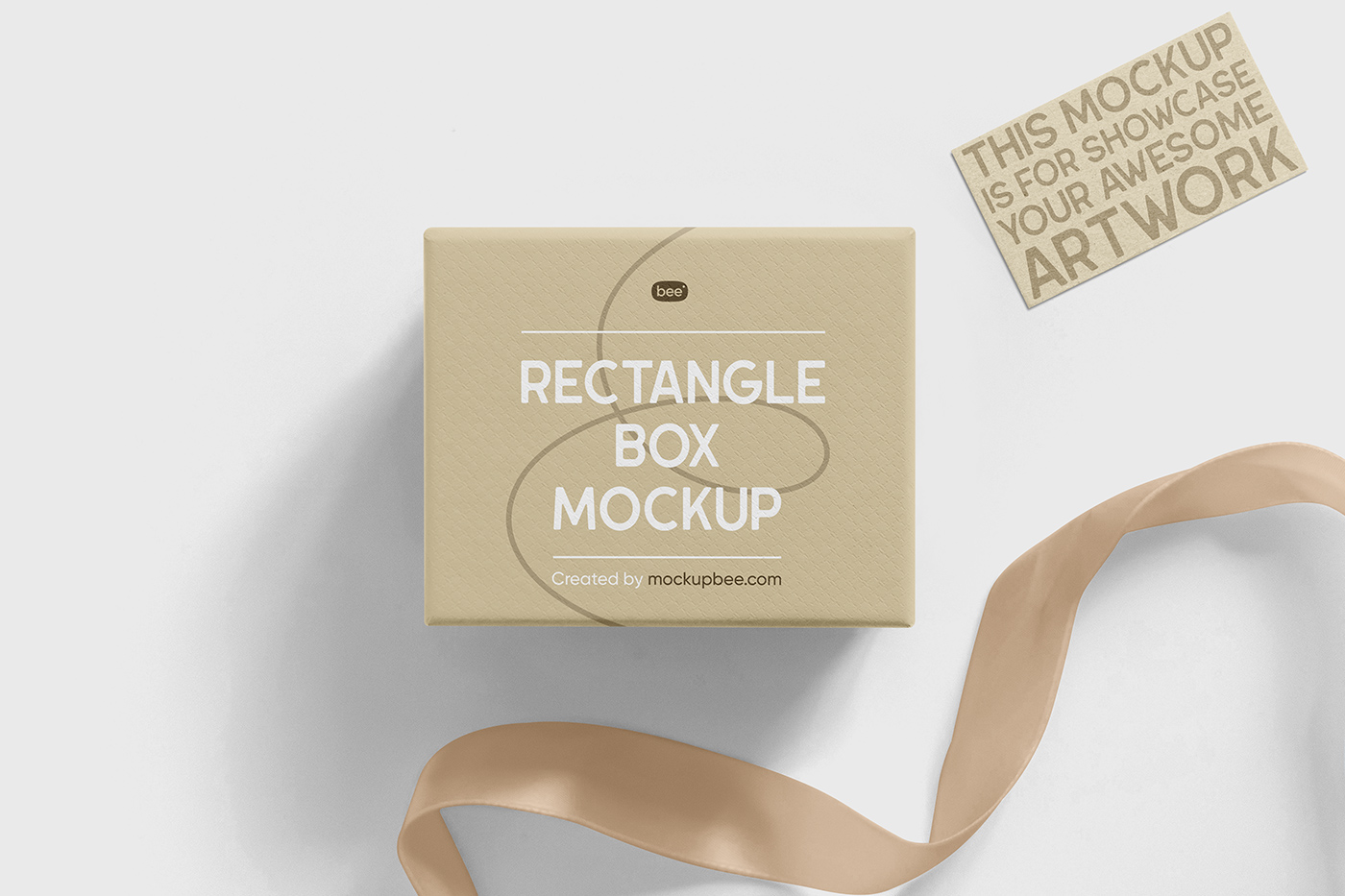 Free Gift Box with Label Mockup PSD Template