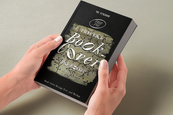 Free Hands Holding Paperback Book Mockup PSD Template